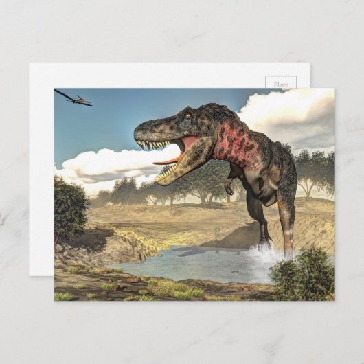 Tarbosaurus dinosaur - 3D rendering Briefkaart (Voorkant / Achterkant)