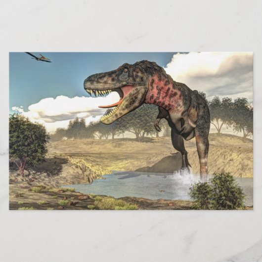 Tarbosaurus dinosaur - 3D rendering Briefpapier (Voorkant)