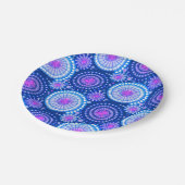 Tarbursts en pinwheels, kobaltblauw & wit papieren bordje (Gekanteld)