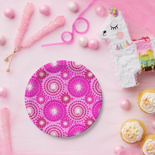 tarbursts en pinwheels, orchidee en magenta papieren bordje (Feest)