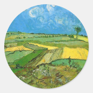Tarde velden bij Auvers onder een bewolkte hemel, Ronde Sticker