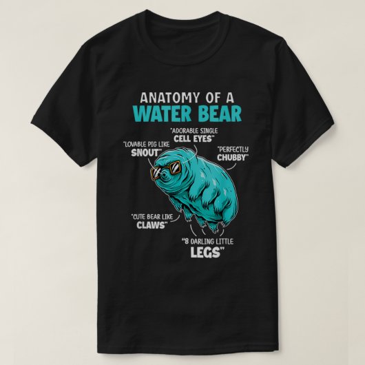 Tardigrade Anatomy Water Beer Funny T-shirt (Design voorkant)