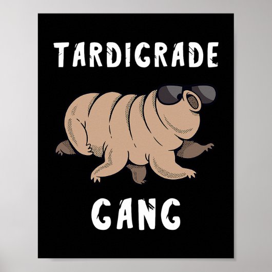 Tardigrade Gang Water Beer Team Crew Microbiologis Poster (Voorkant)