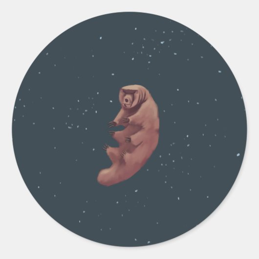 Tardigrade in de ruimte ronde sticker (Voorkant)
