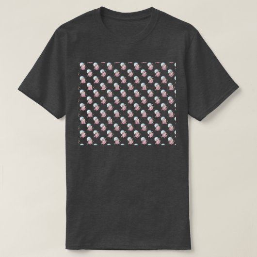 Tardigrade in ruimte wit patroon t-shirt (Design voorkant)