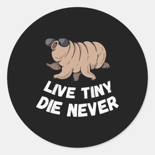 Tardigrade Live Tiny Water Beer Microbioloog Die Ronde Sticker (Voorkant)