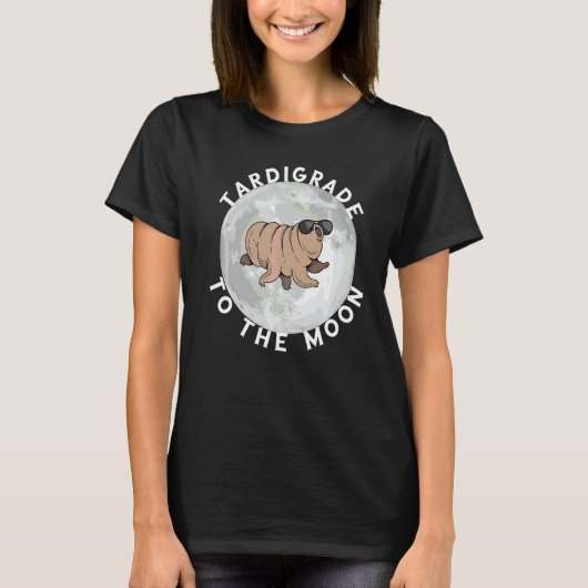 Tardigrade naar het moon Microbiology Science Wate T-shirt (Voorkant)