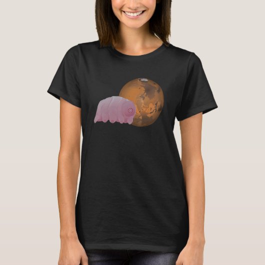 Tardigrade on Mars Space Microbiologist Zee Beer T-shirt (Voorkant)
