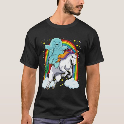 Tardigrade Riding Eenhoorn Grappige Magische Tardi T-shirt (Voorkant)