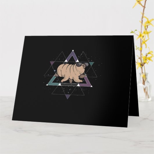 Tardigrade Space Science Water Beer Lover Microbio Kaart (Gele Bloem)