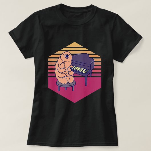 Tardigrade Spelen Piano T-shirt (Design voorkant)