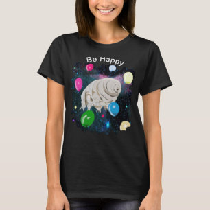 Tardigrade zwevend door de ruimte met ballonnen t-shirt