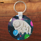 Tardigrado in de ruimte met kleurrijke ballonnen sleutelhanger (Achterkant)
