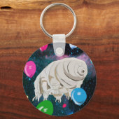Tardigrado in de ruimte met kleurrijke ballonnen sleutelhanger (Voorkant)