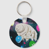 Tardigrado in de ruimte met kleurrijke ballonnen sleutelhanger (Achterkant)