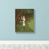 Taren de Archer Warrior Elf Girl Canvas Afdruk (Insitu (Houten vloer))