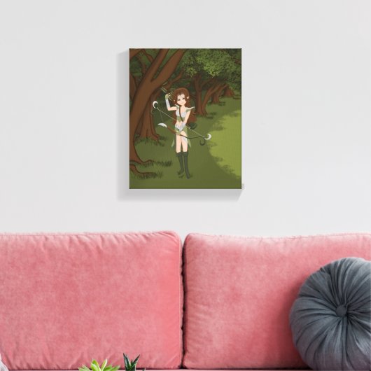 Taren de Archer Warrior Elf Girl Canvas Afdruk (Insitu (Woonkamer))
