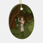 Taren de Archer Warrior Elf Girl Keramisch Ornament (Achterkant)