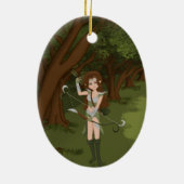 Taren de Archer Warrior Elf Girl Ornament (Achterkant)