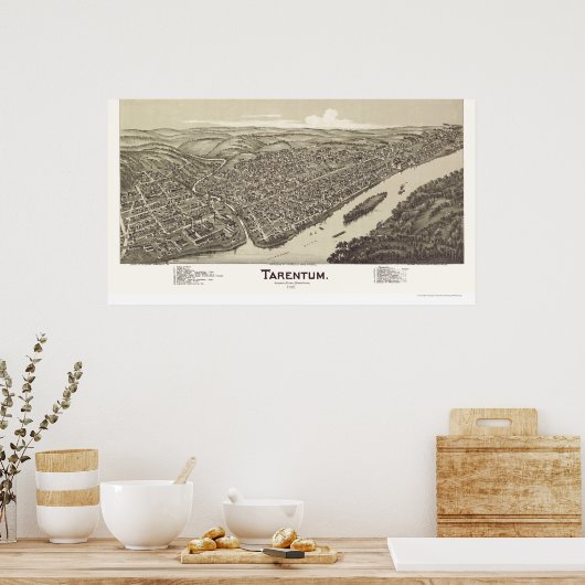 Tarentum, PA Panoramic Map - 1901 Poster (Keuken)
