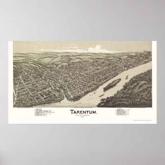 Tarentum, PA Panoramic Map - 1901 Poster (Voorkant)