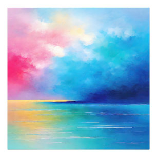 "Tarfarran" Roze en Blauw Landschap Zeegezicht Foto Afdruk