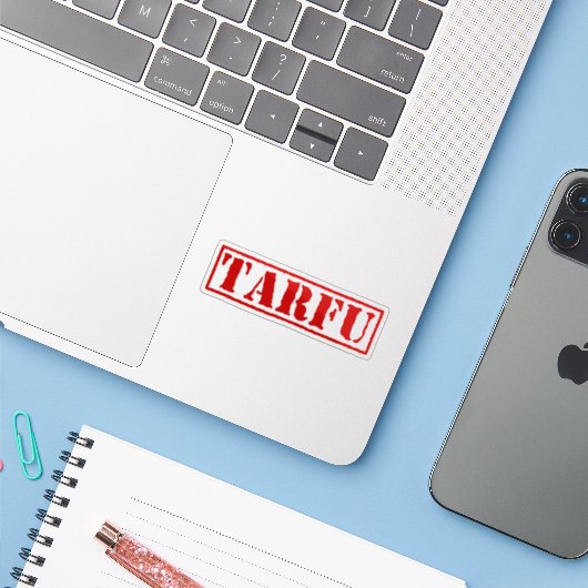 TARFU STICKER (Laptop met iPhone)