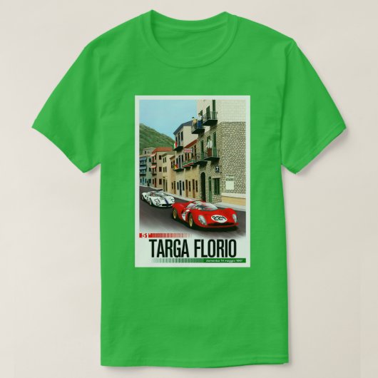 TARGA FLORIO  Grand Prix Auto afdrukken T-shirt (Design voorkant)