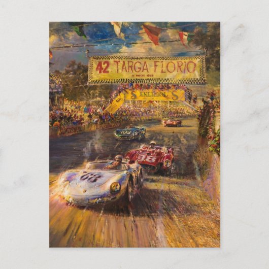 Targa Florio Italiaanse Races Briefkaart (Voorkant)