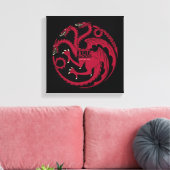 Targaryen Sigil - Brand en bloed Canvas Afdruk (Insitu (Woonkamer))