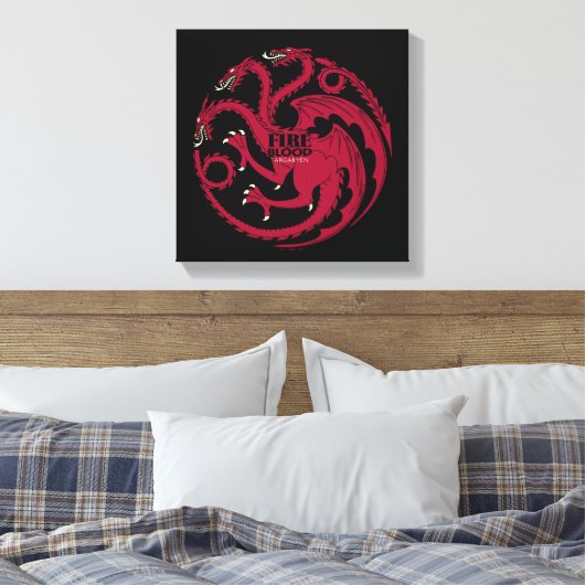 Targaryen Sigil - Brand en bloed Canvas Afdruk (Insitu (Slaapkamer))