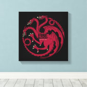 Targaryen Sigil - Brand en bloed Canvas Afdruk (Insitu (Houten vloer))