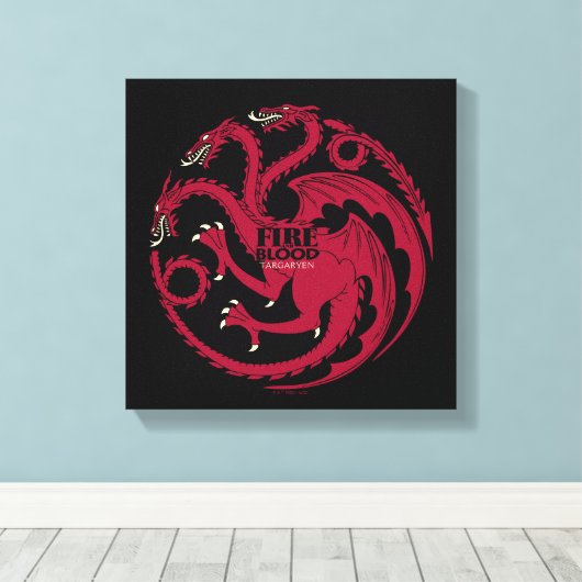 Targaryen Sigil - Brand en bloed Canvas Afdruk (Insitu (Houten vloer))