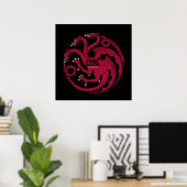 Targaryen Sigil - Brand en bloed Poster (Thuiskantoor)