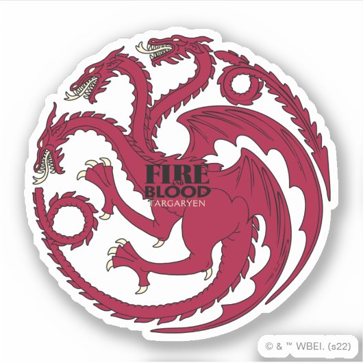 Targaryen Sigil - Brand en bloed Sticker (Voorkant)