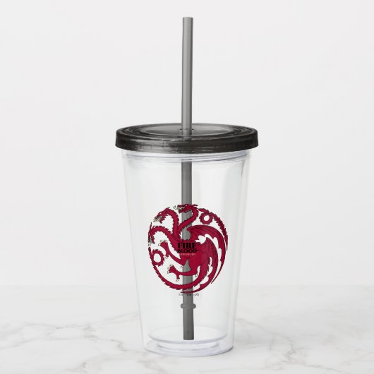 Targaryen Sigil - Fire & Blood Acryl Drinkbeker (Voorkant)