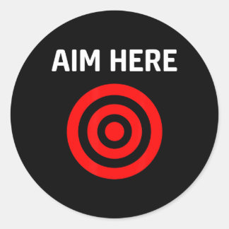 Target Aim Here Ronde Sticker