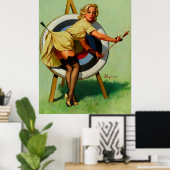 Target Archery Pinup Girl Poster (Thuiskantoor)