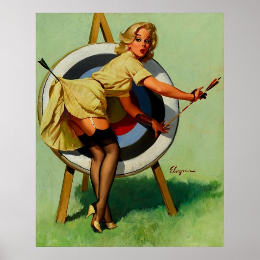 Target Archery Pinup Girl Poster (Voorkant)