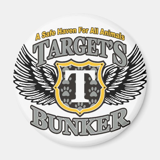 Target_Bunker_Black_Logo Magneet (Voorkant)
