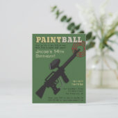 Target Paintball verjaardagsfeestje uitnodigingen (Staand voorkant)