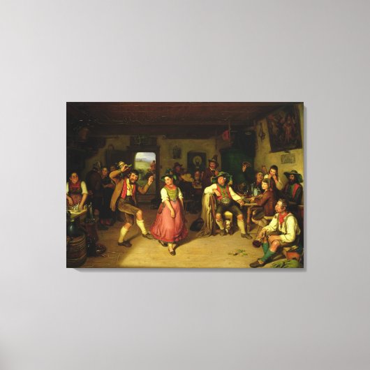 Target Shooting and Dancing in Oberbayern, 1841 Canvas Afdruk (Voorkant)