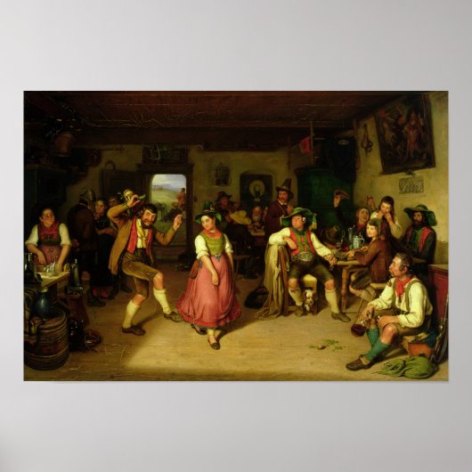 Target Shooting and Dancing in Oberbayern, 1841 Poster (Voorkant)