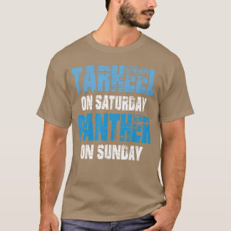 Tarheel op zaterdag Panther op zondag Grappige Spo T-shirt