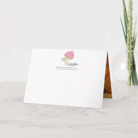 *'t'arici Roos' ontwerp, dank u Feestdagen Kaart (Achterkant)