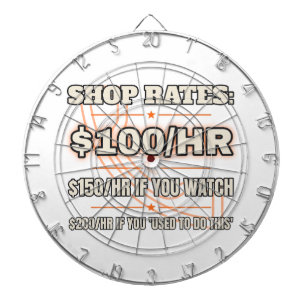Tarief $100/uur — Dartbord