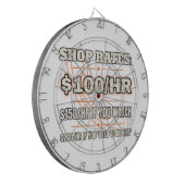 Tarief $100/uur — Dartbord (Voorkant Links)