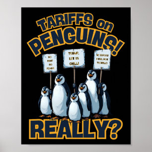 Tarief op Pinguïns Protest – Grappige Trump Pinguï Poster