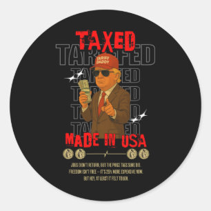 Tarief Papa Grappig Trump-ontwerp – Politieke Meme Ronde Sticker