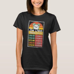 Tarief per uur buschauffeur gag t-shirt